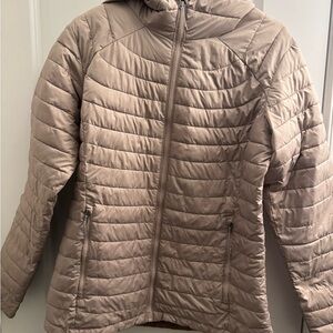 Columbia Hooded Lightweight Puffer Jacket — Size L — Dusty Rose